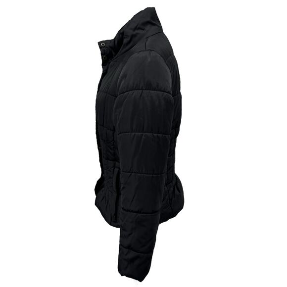 Biancoghiaccio Puffer Jacket Down Short Quilted Womens SZ L Black Minimalist Ski - Picture 3 of 13